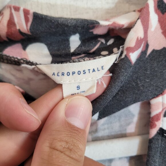 Aeropostale Midi Dress Womens Small Black Floral Sleeveless Casual Spring - Picture 4 of 7